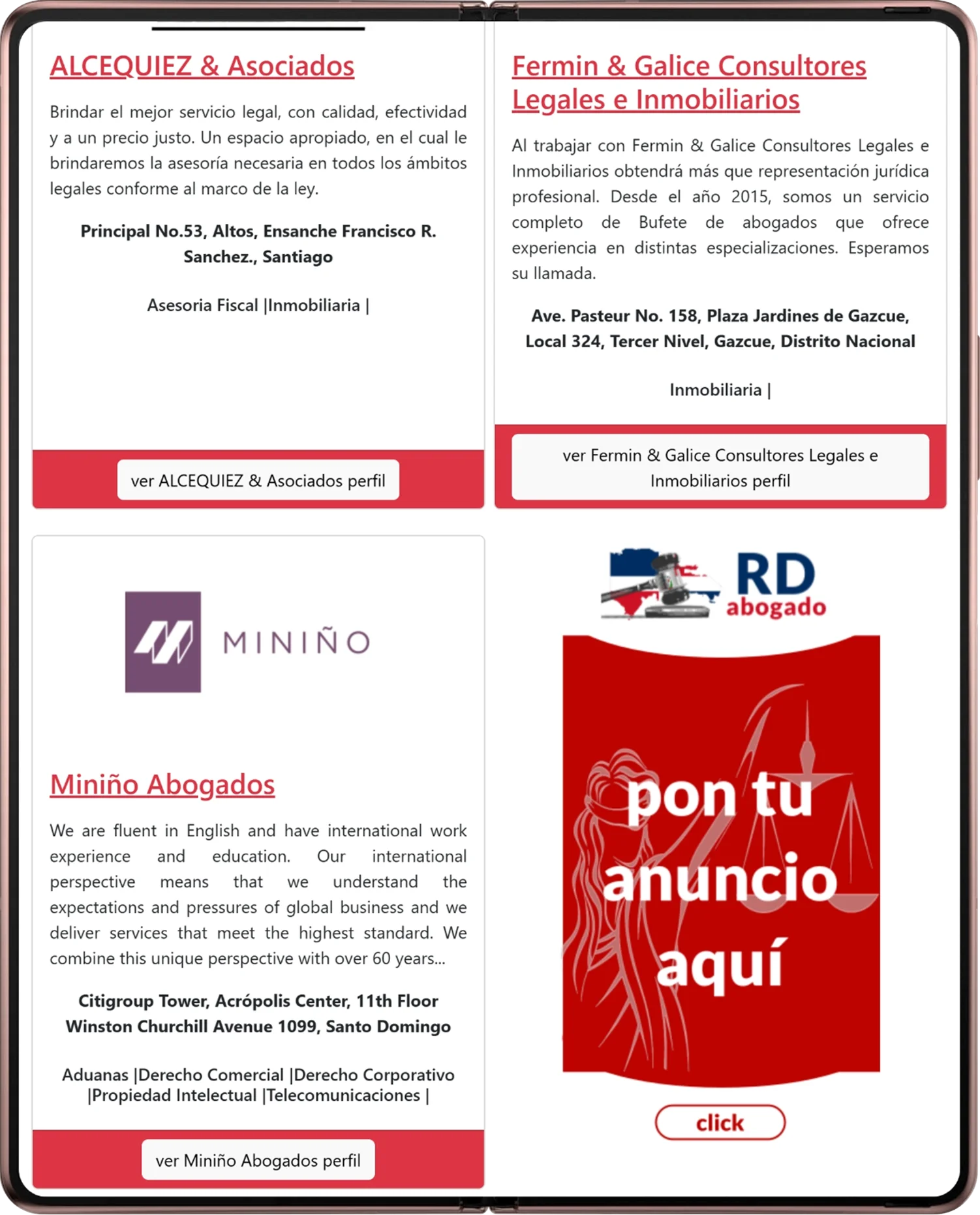 Colocación de anuncios en rdabogado